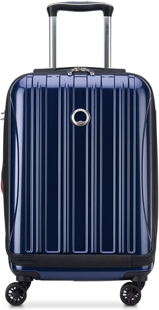 the image is of the delsey paris helium aero 19 inch hardside spinner luggage