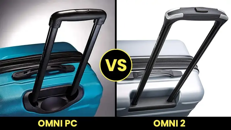 image of the samsonite omni pc vs omni 2 handle comparison