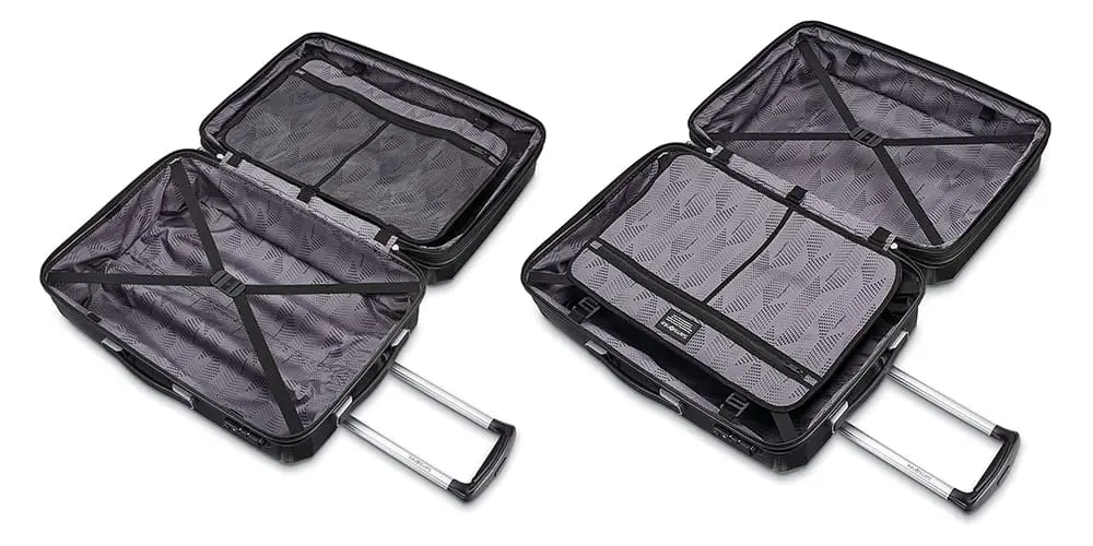 samsonite winfield 3 dlx hardside spinner luggage interior review